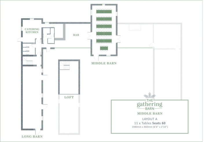 The Gathering Barn - Middle Barn Table Layout A