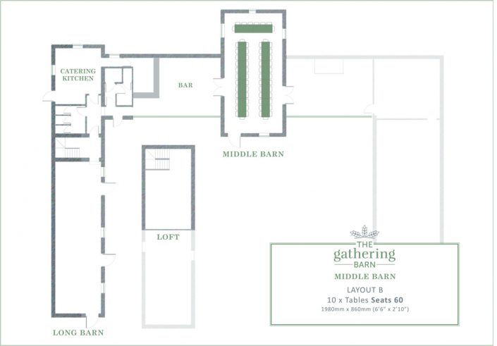 The Gathering Barn - Middle Barn Table Layout B