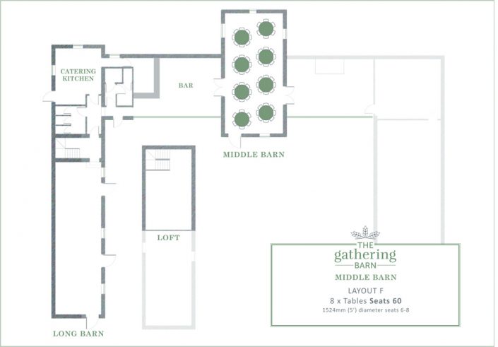 The Gathering Barn - Middle Barn Table Layout F